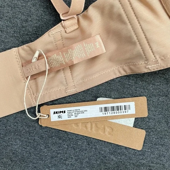 SKIMS Ultimate Push-Up Strapless Bra Clay Tan BA-BAN-3208 34D NEW - Picture 6 of 6